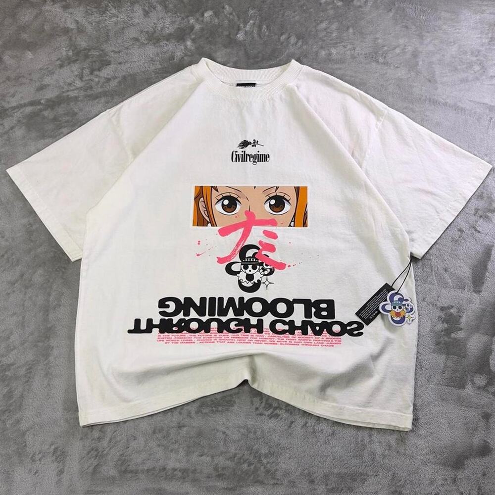 Civil Regime x One Piece Nami Oversized Graphic T-Shirt White Men’s Medium NWT